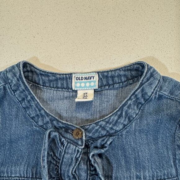 Old Navy 3T Denim Dress 100% Cotton - Picture 4 of 5
